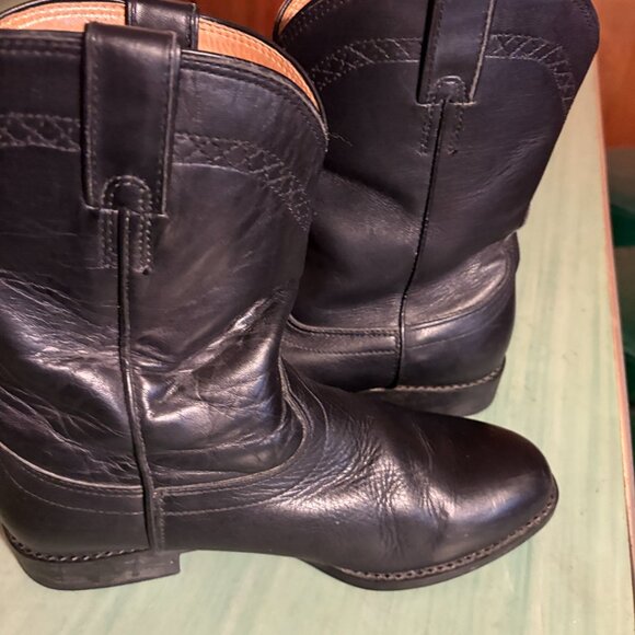Mens Ariat ATS Heritage Black Leather Roper Western Boots Size 10 W #34101 - Picture 11 of 16